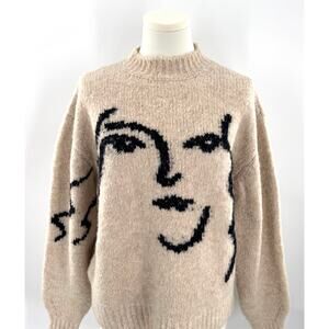 Paloma Wool Anita Sweater Ecru Cream Beige Face Alpaca Medium